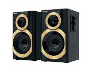 SVEN SPS-619 GOLD (Black),  2.0 / 2x10W RMS, headphone jack, wooden, (3-+1-)